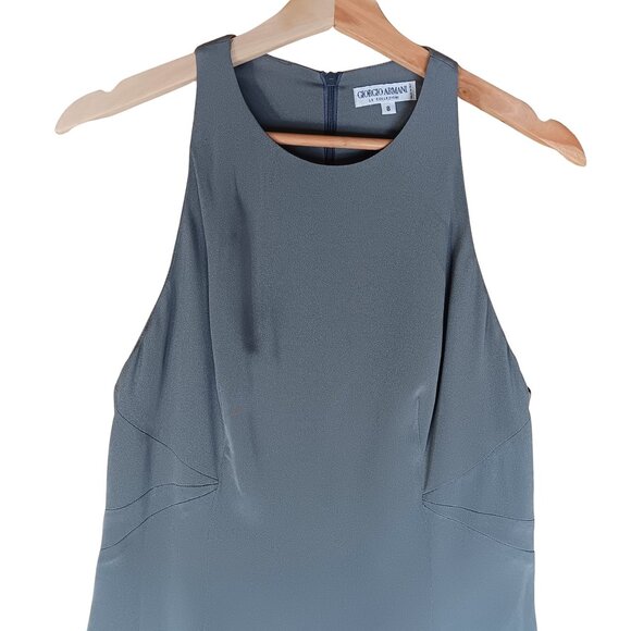 Vintage Giorgio Armani Silk Made in Italy Sleeveless Full Length Gown 8 Medium - Picture 3 of 11